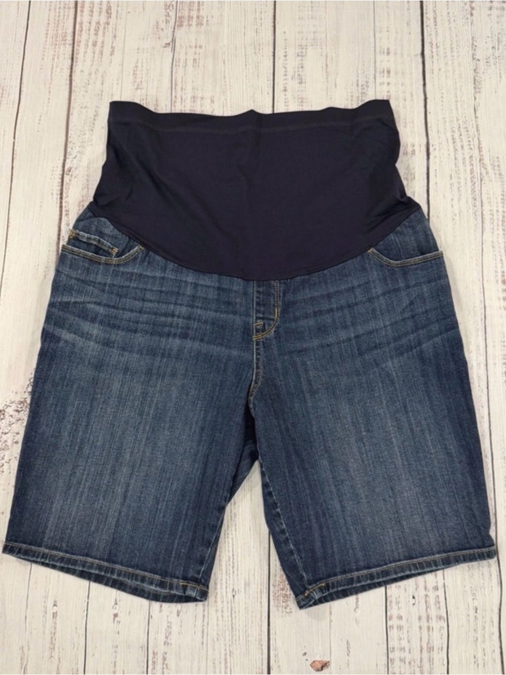Liz Lange Navy Maternity Denim Bermuda Shorts
